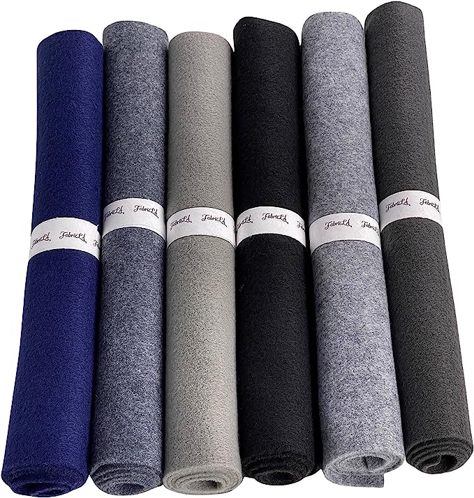 Acrylic Felt Craft Rolls 12 x 18 Inches Colorful Grays