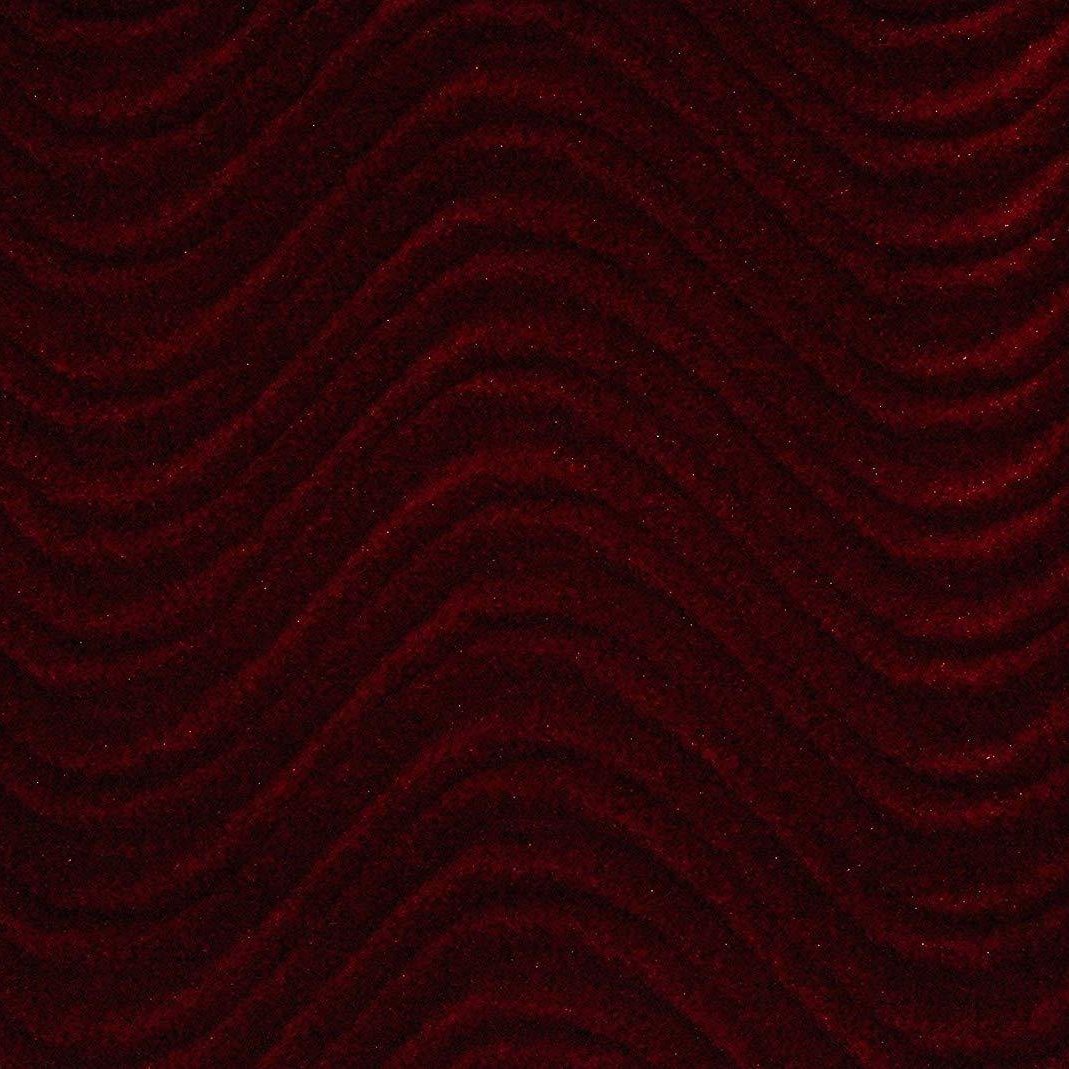 Burgundy Wave Swirl Flocking Velvet Upholstery Fabric,