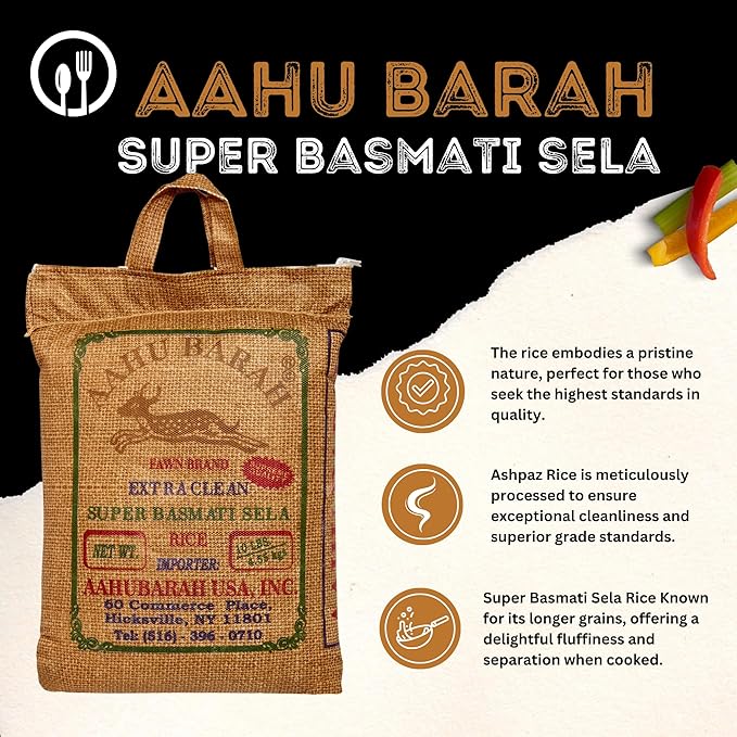 Aahu Barah Basmati Sela Rice - 10lb Pack