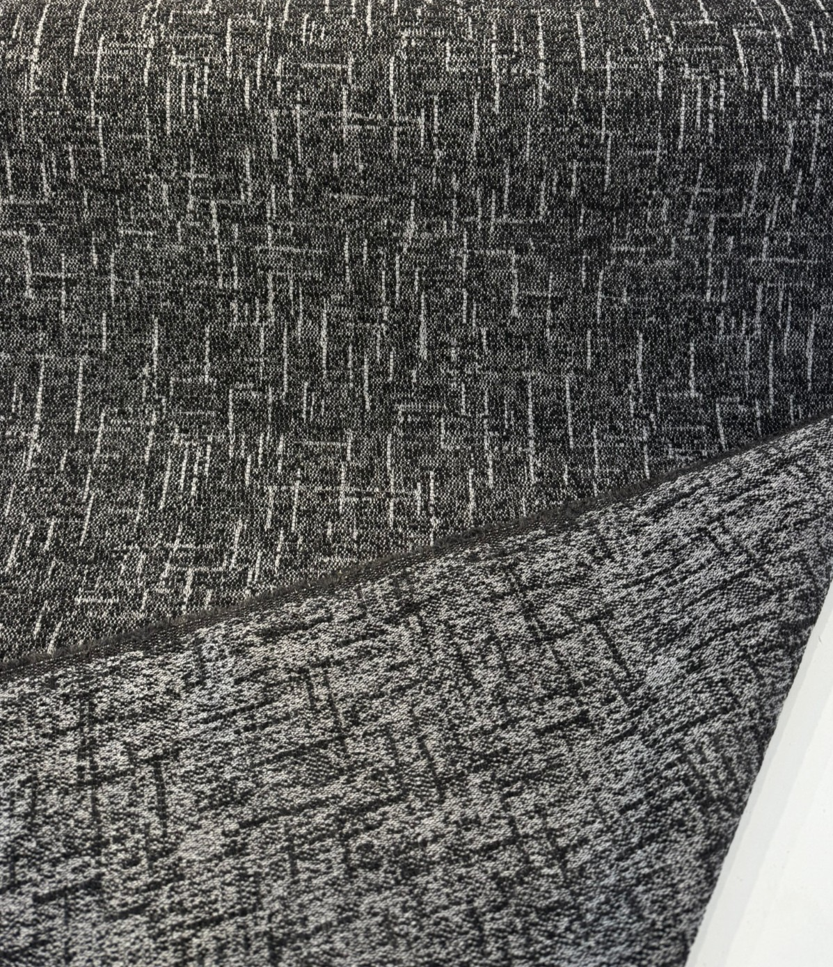 Sunbrella Chenille Interweave Acrylic Fabric - Onyx Black, Interweave, 54" Width (By The Yard)
