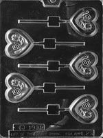 #15 Rose Heart Lolly Chocolate Mold - LPL022