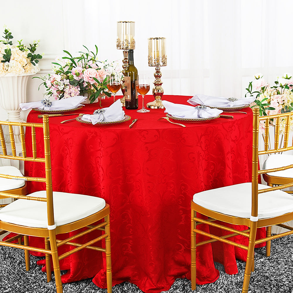 Versailles Chopin Damask Round Jacquard Tablecloth
