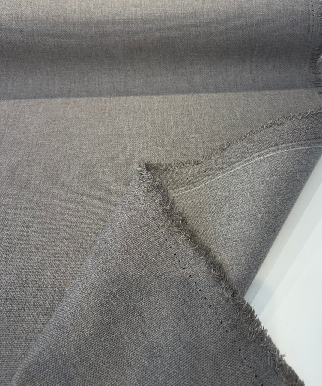 Sunbrella Blend Fog Rain Backed Acrylic Fabric - Fog Gray Heathered, Waterproof Rain Backing, 54" Width (1 Yard)