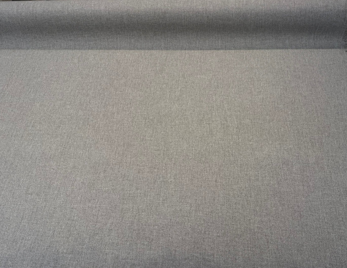 Sunbrella Blend Fog Rain Backed Acrylic Fabric - Fog Gray Heathered, Waterproof Rain Backing, 54" Width (1 Yard)