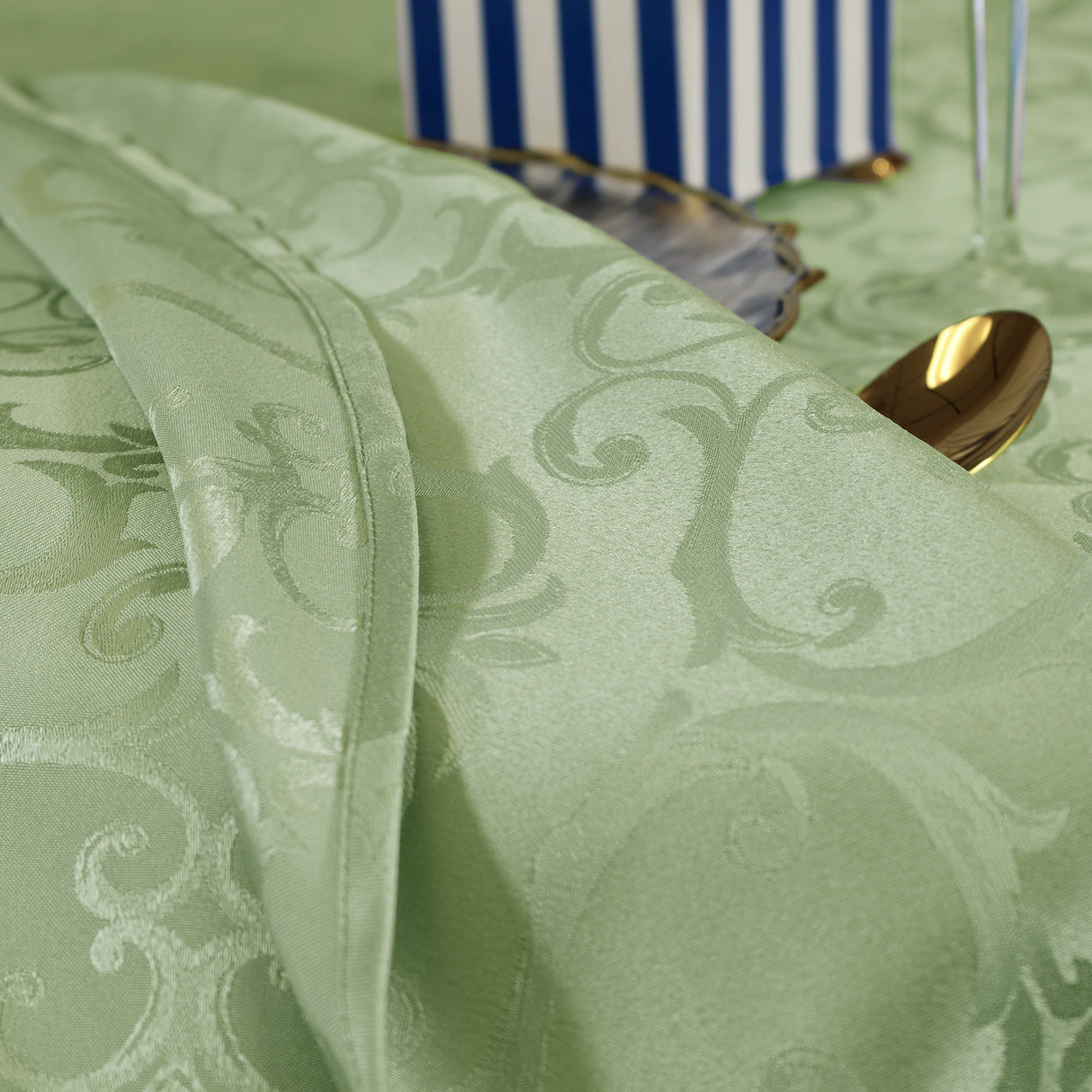 Rectangular Polyester Tablecloth 90x132 Sage Green