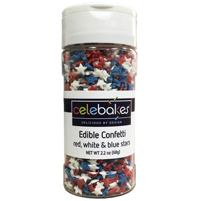 Patriotic Stars Edible Confetti - 2.2 Ounce