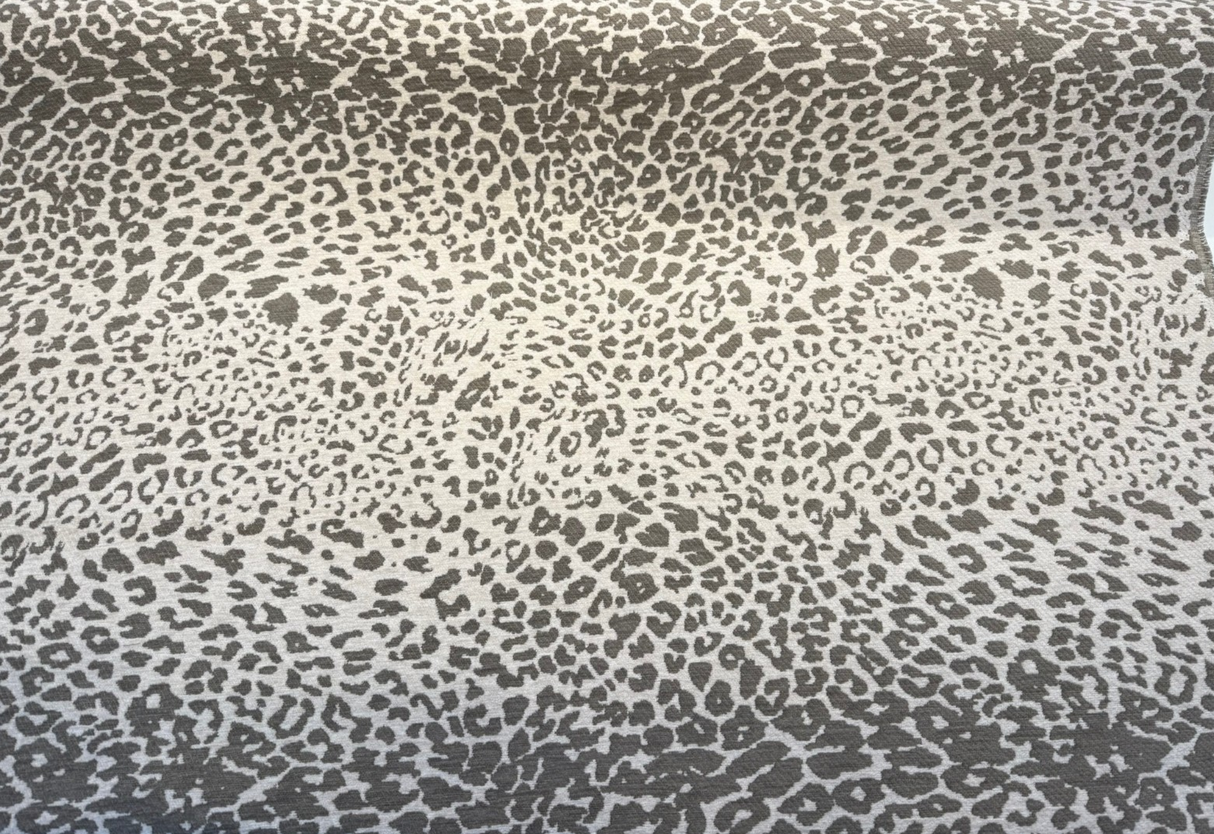 Leopard Skin Taupe Sunbrella Acrylic Fabric - Taupe Leopard Skin Pattern, 54" Width (1 Yard)