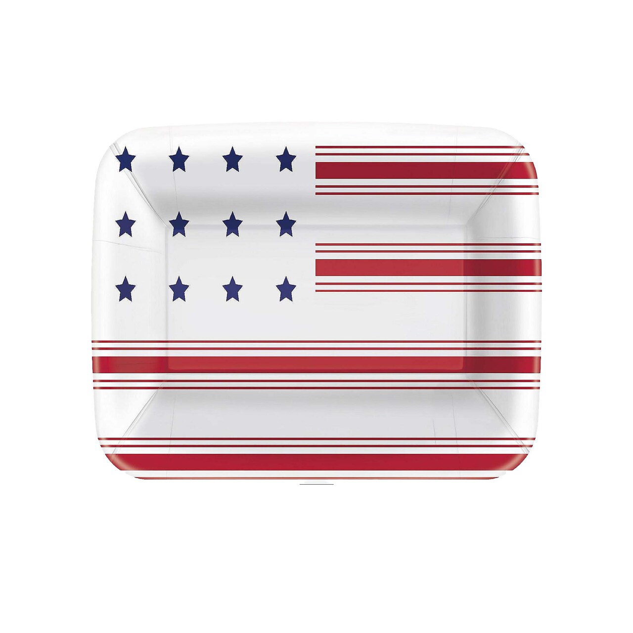 Peppy Patriotic 9" x 6" Rectangular Appetizer Plates 8ct