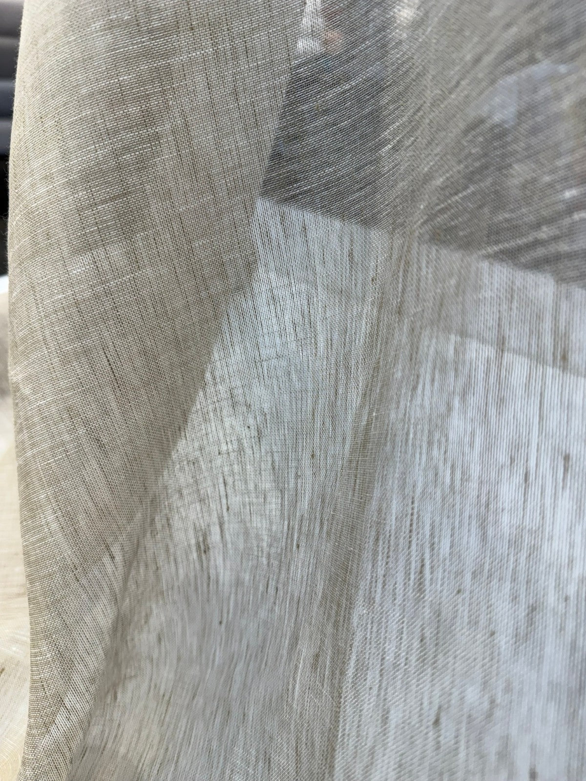 Belgian Linen Sheer Driftwood Beige Curtain Drapery Fabric - Driftwood Beige, Sheer Open Weave, 59" Width (By The Yard)