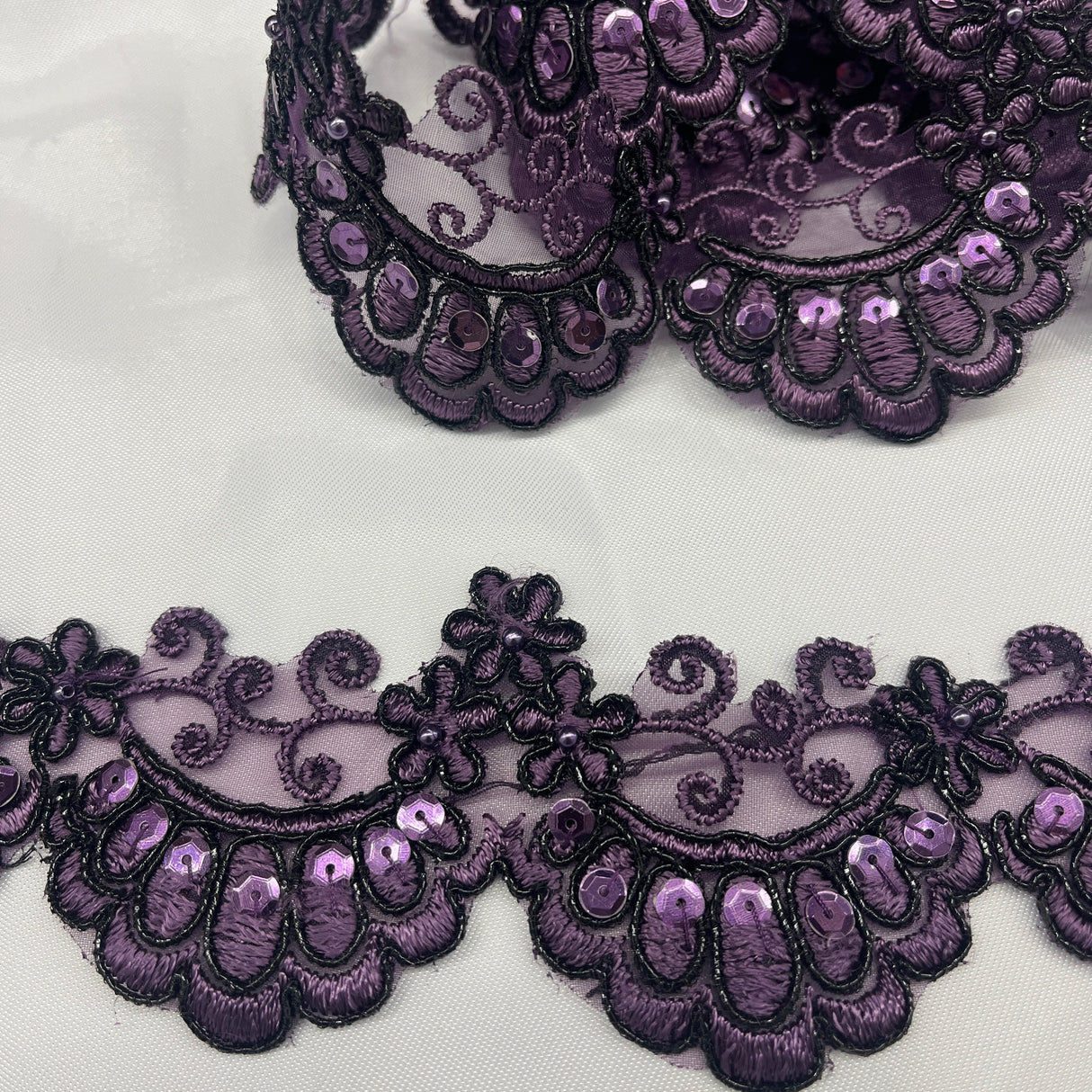 Beaded Corded Lace Trim