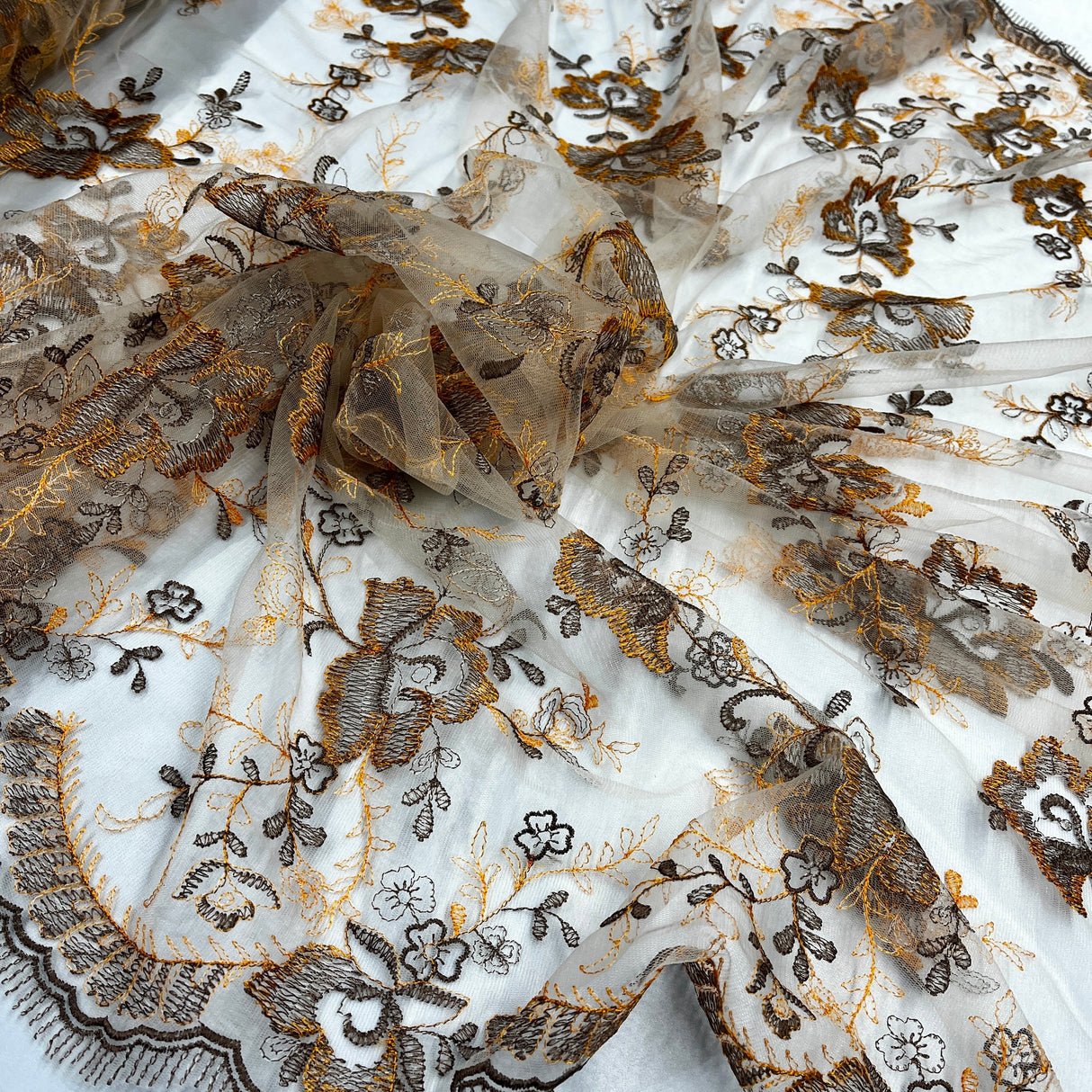 Embroidered Lace Mesh Floral