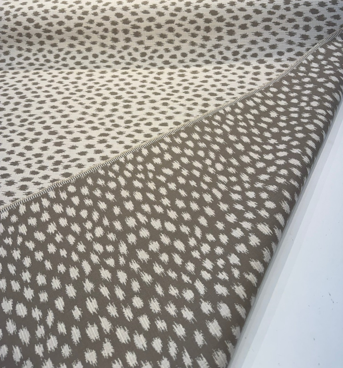 Sunbrella Agra Pebble Acrylic Fabric - Pebble, Ikat-Inspired Animal Motif, 54" Width (1 Yard)