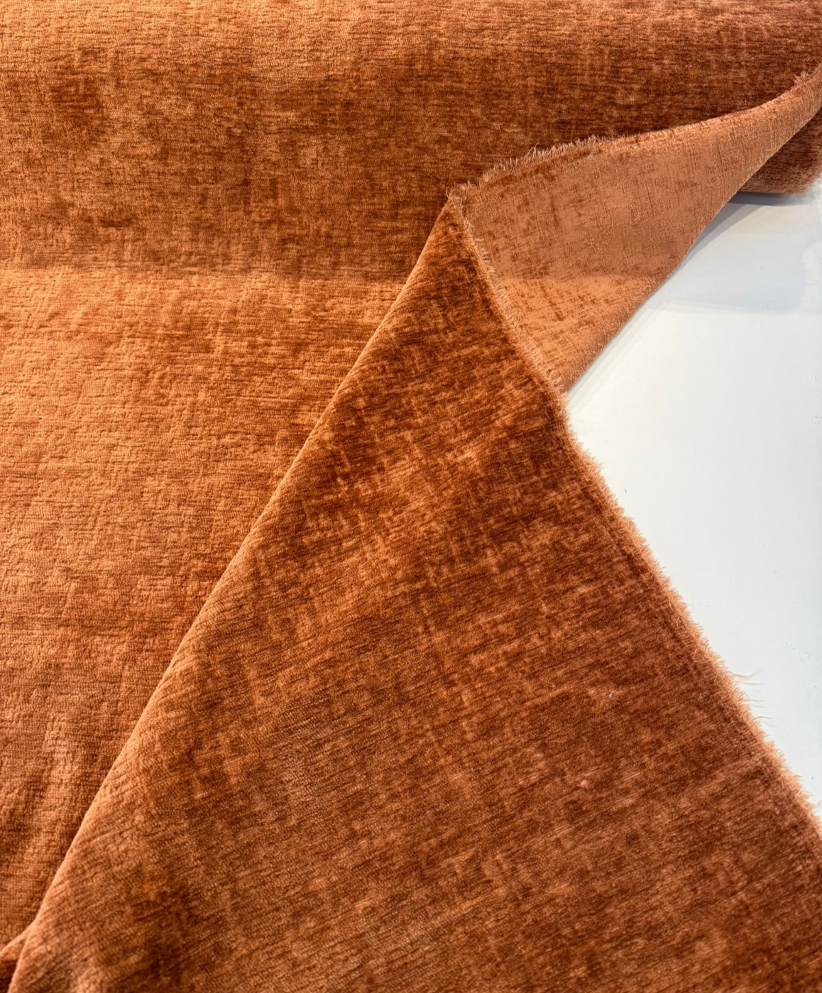 Lushscape Chenille Fabric - Terracotta, Solid With Texture, 55" Width (By The Yard)