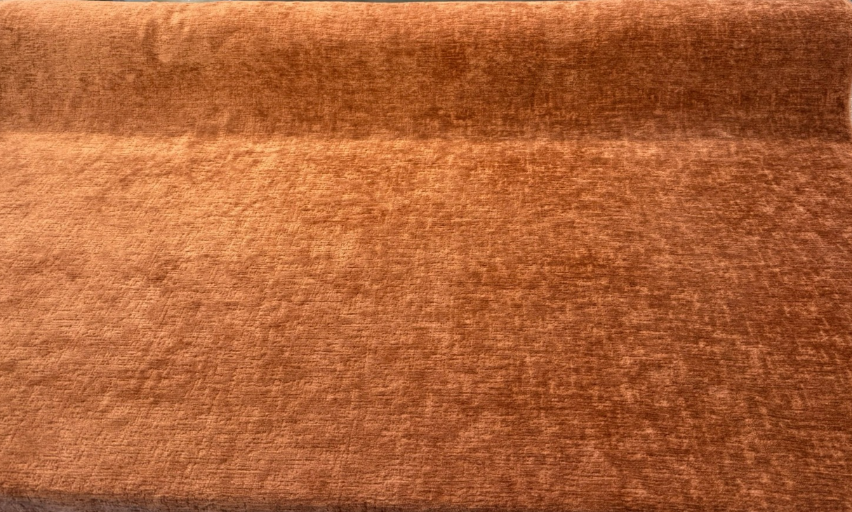Lushscape Chenille Fabric - Terracotta, Solid With Texture, 55" Width (By The Yard)