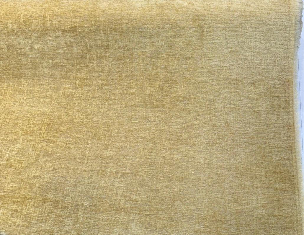 Lushscape Soft Chenille Upholstery Fabric - Gold, Solid With Texture, 55" Width (1 Yard)