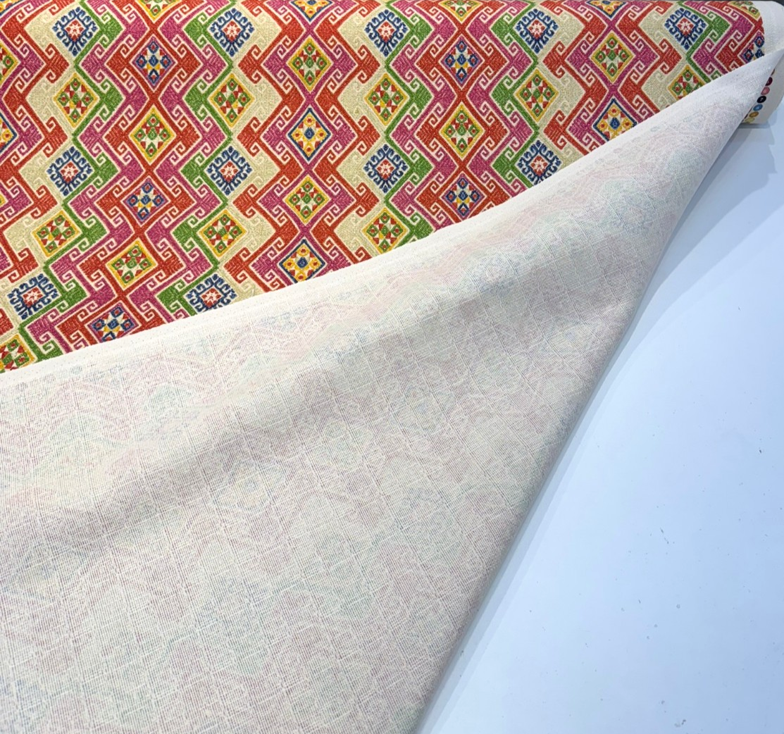 Kaumari Path Tamale Printed Cotton Fabric - Diamond Pattern, Tamale, 54" Width (1 Yard)