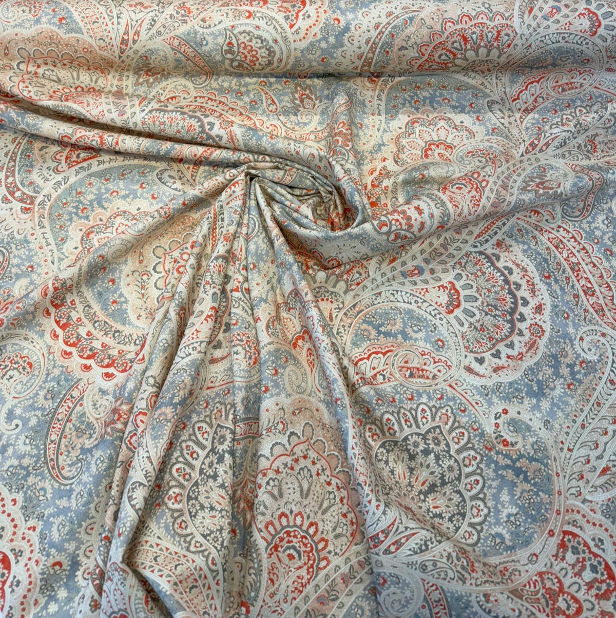 Sultans Paisley Ember 100% Cotton Fabric - Orange Paisley, 54" Width (1 Yard)