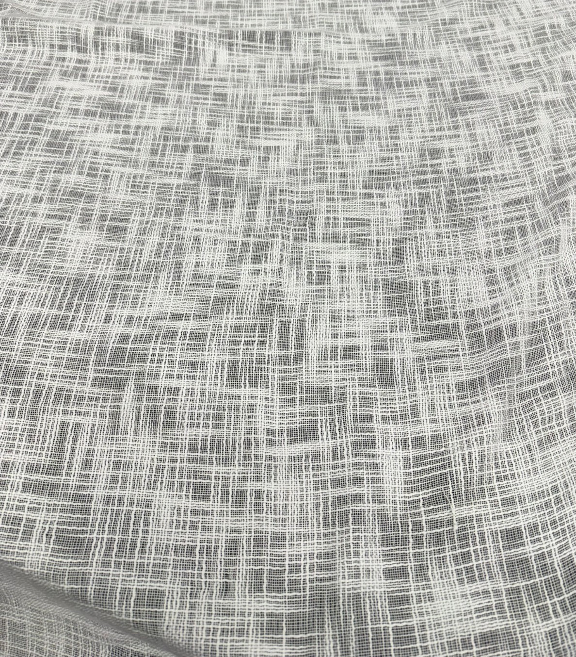 Aloha Sheer White Polyester Fabric - Textured Sheer Weave, White, 110" Wide (By The Yard)