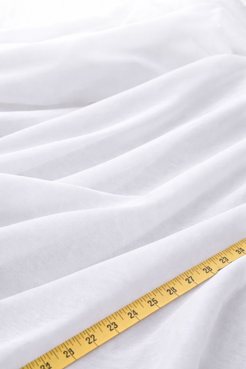 Batiste White Sheer Polyester Fabric - White Sheer Drapery, 118" Width (By The Yard)