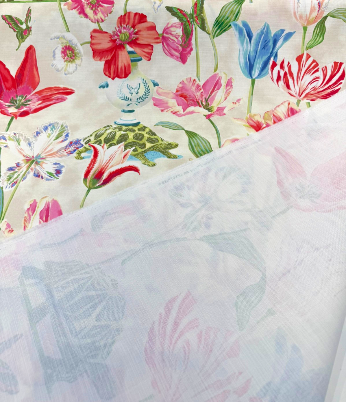 Enchanted Garden Primavera Cotton Fabric - Primavera Floral Bird Print, 54" Width (1 Yard)