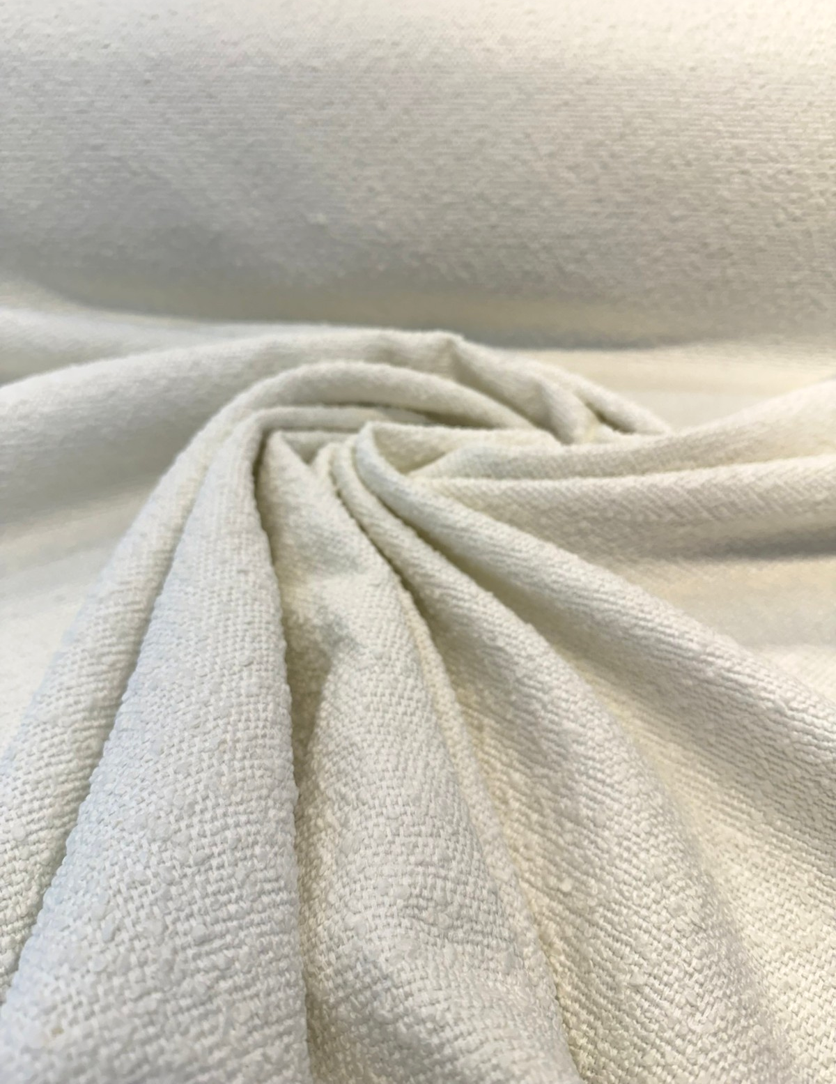 Bloke Boucle Upholstery Fabric - Snow White, 54" Width, Railroaded (1 Yard)