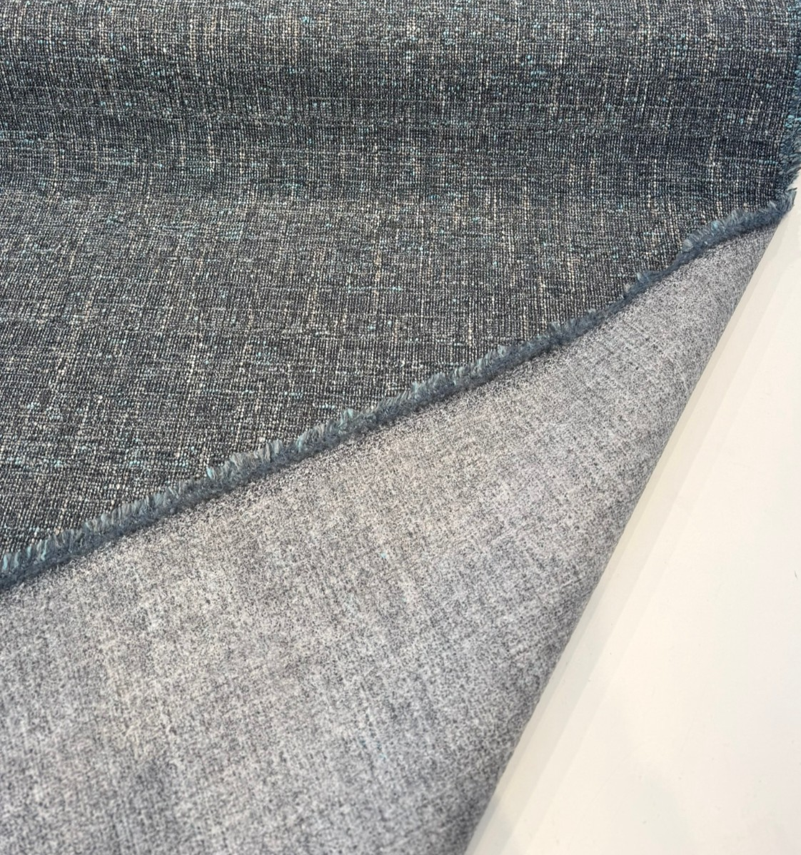 PK Pike Place Texture 100 Percent Polyester Fabric - Deep Sea Blue Teal Tweed, 56" Width (1 Yard)