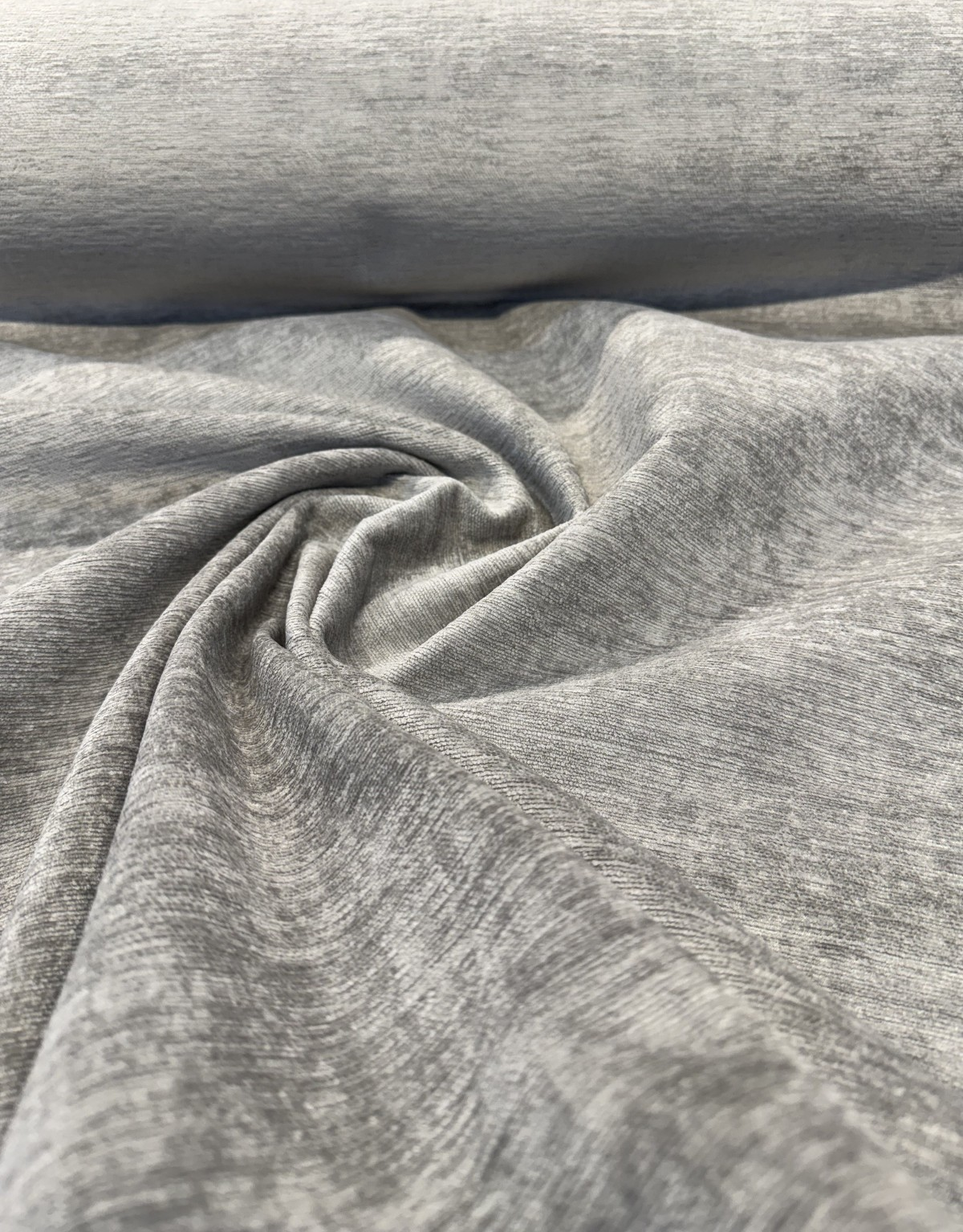 Empire Feather Gray Lush Chenille Upholstery Fabric - Feather Gray, 55" Width (1 Yard)