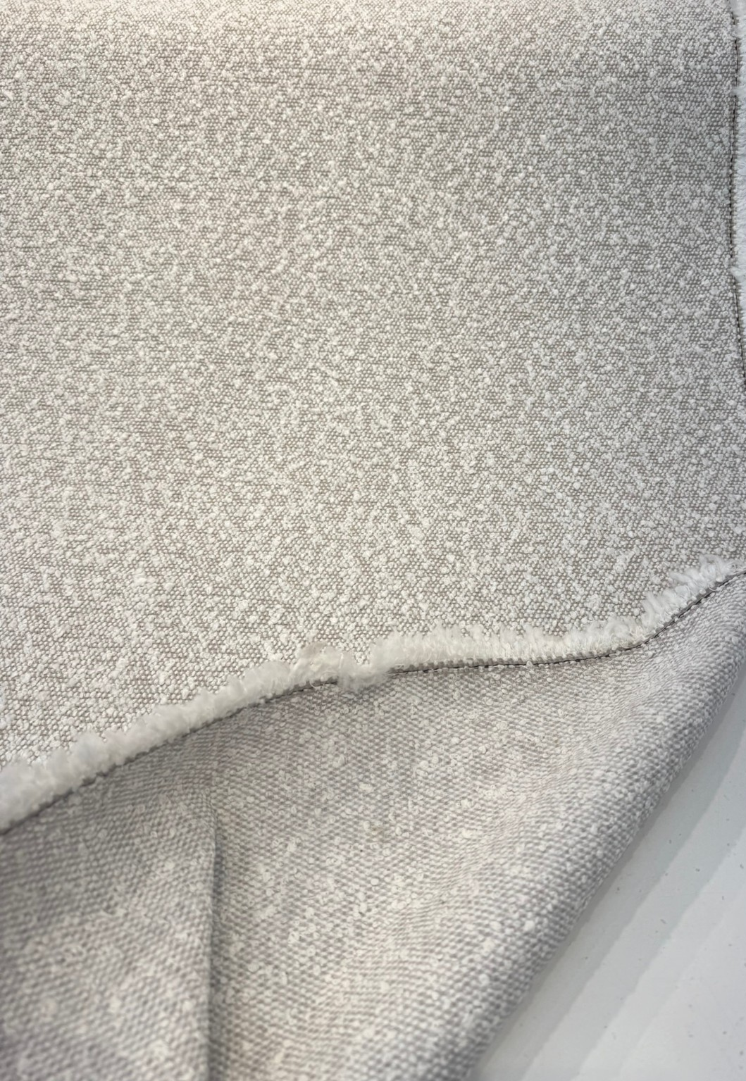 Bloke Cotton Boucle Fabric - Pumice White, Boucle Texture, 54" Width (1 Yard)