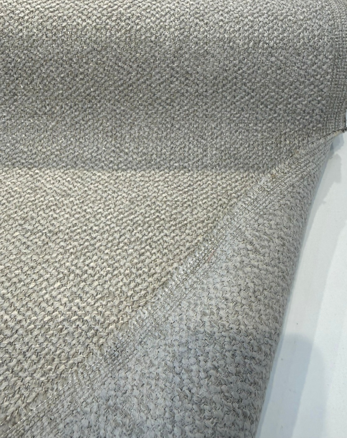 Dreamy Pewter Gray Revolution Boucle Upholstery Fabric - Pewter Gray Boucle Texture, 54" Width (1 Yard)