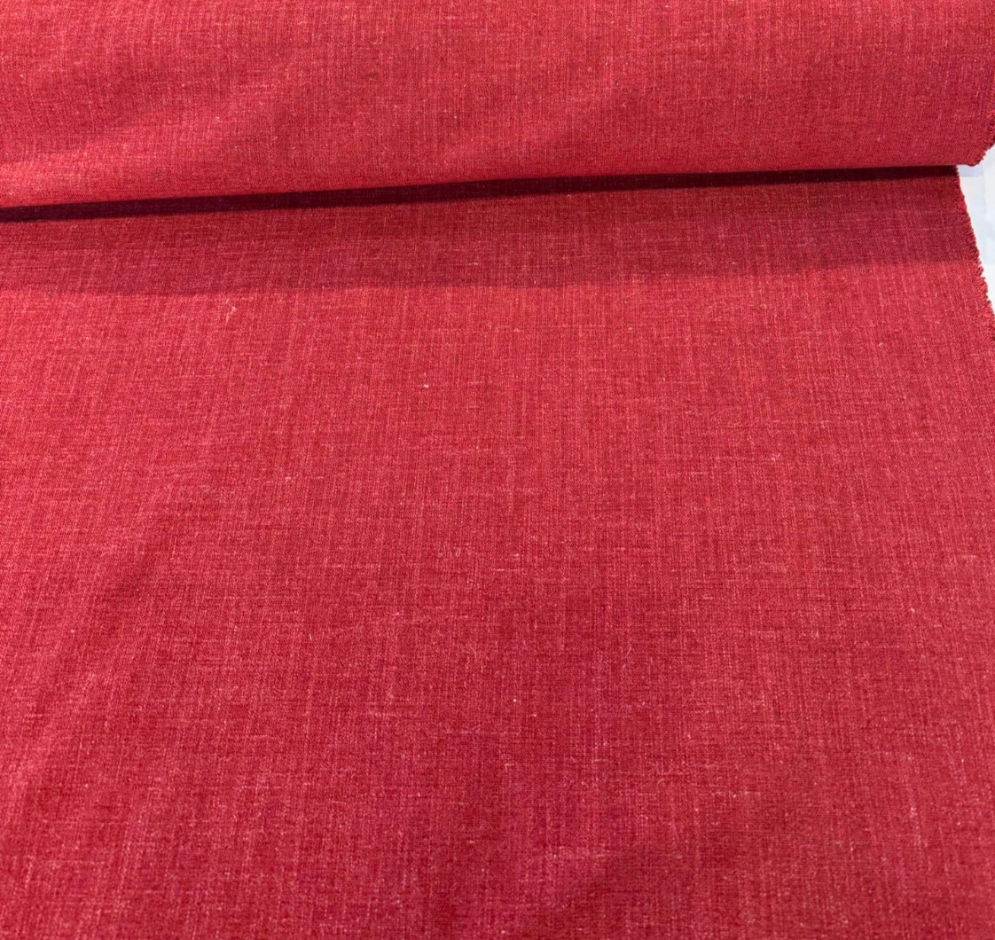 Bali Ember Red Soft-Touch Chenille Upholstery Drapery Fabric - Ember Red, Textured Weave, 56" Width (By The Yard)