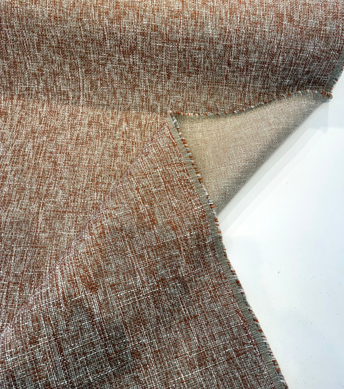 New Amsterdam Agate Red Gray Tweed Chenille Upholstery PK Chenille Fabric - Agate Red/Gray Tweed, 58" Width (1 Yard)