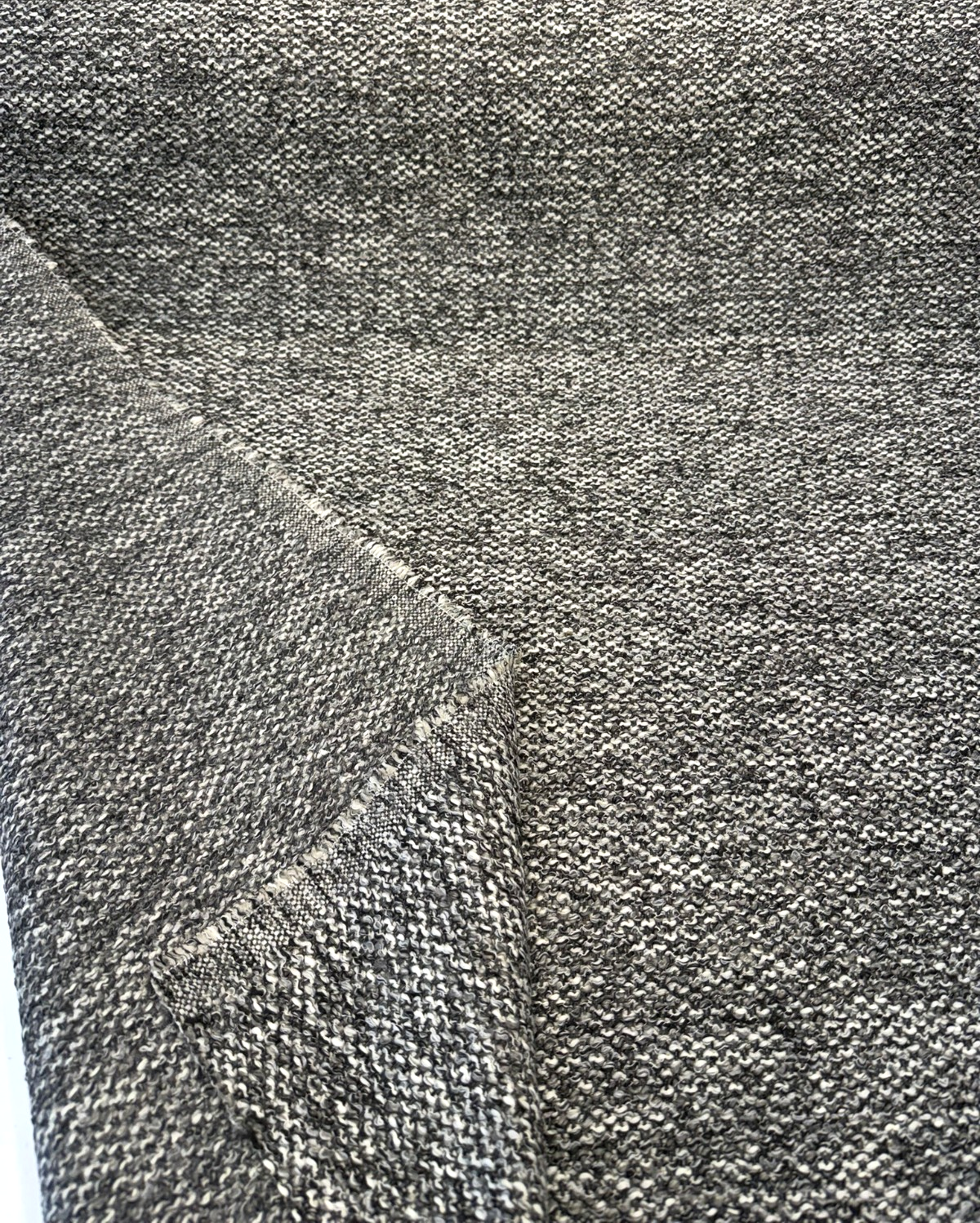 Dreamy Volcanic Black Gray Revolution Boucle Upholstery Fabric - Volcanic Black Gray Beige, Bouclé Texture, 54" Width (1 Yard)