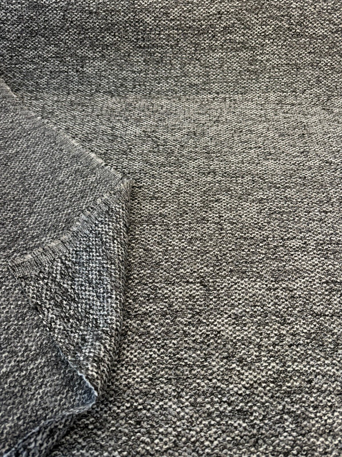 Dreamy Volcanic Black Gray Revolution Boucle Upholstery Fabric - Volcanic Black Gray Beige, Bouclé Texture, 54" Width (1 Yard)