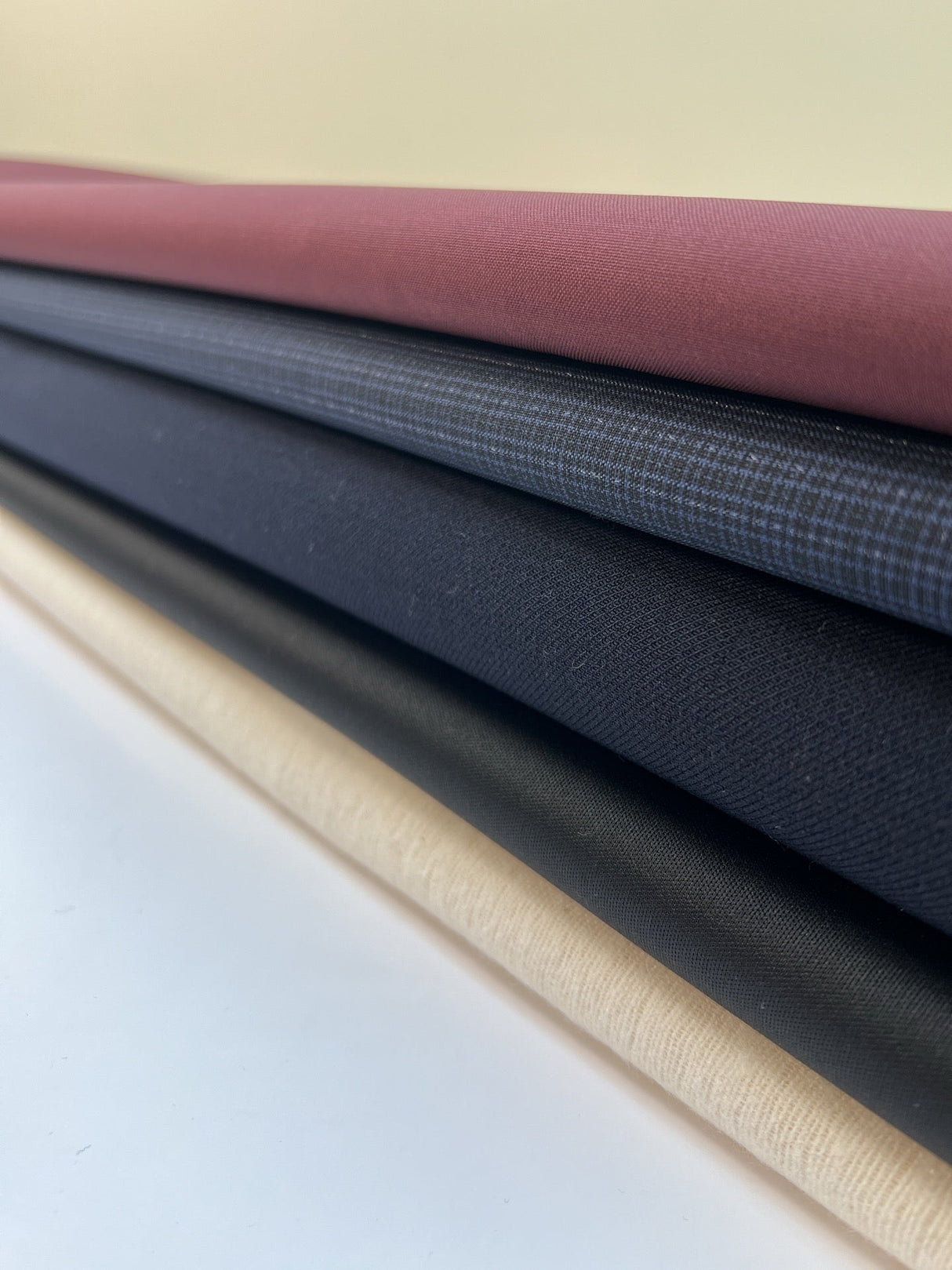 Wool Linen Fabric Blue Brown