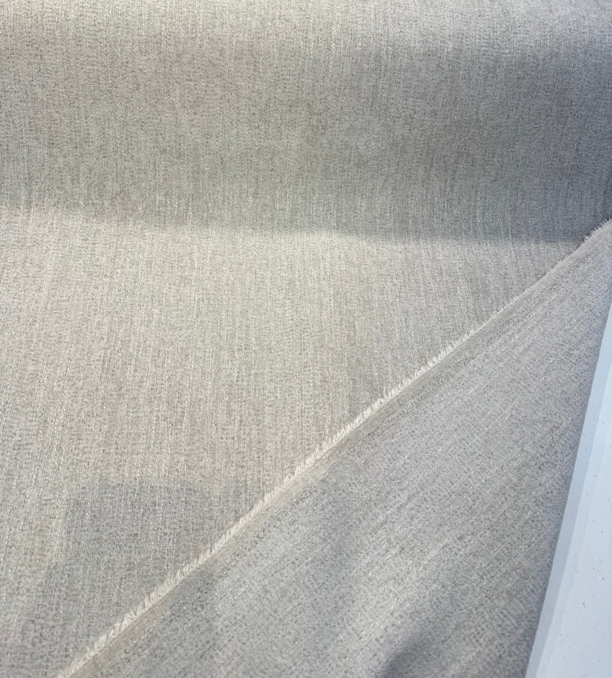 Archer Cloud Chenille Upholstery Fabric - Cloud Gray, Beige & Cream, Subtle Textured Solid, 56" Width (By The Yard)