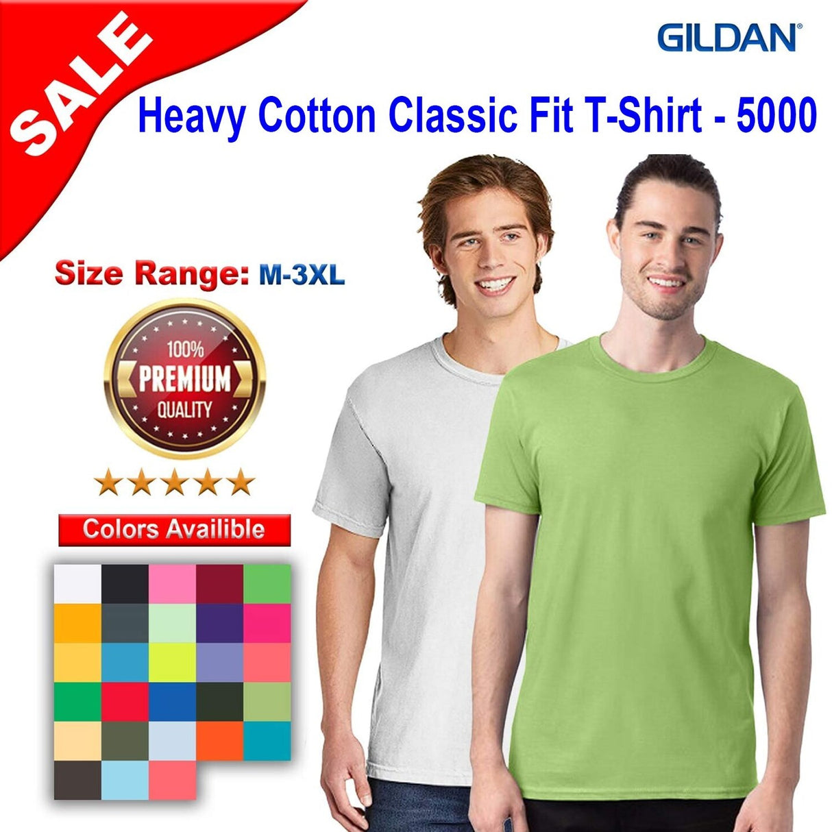 Gildan® Heavy Cotton Classic Fit Crewneck Short Sleeve T-Shirt