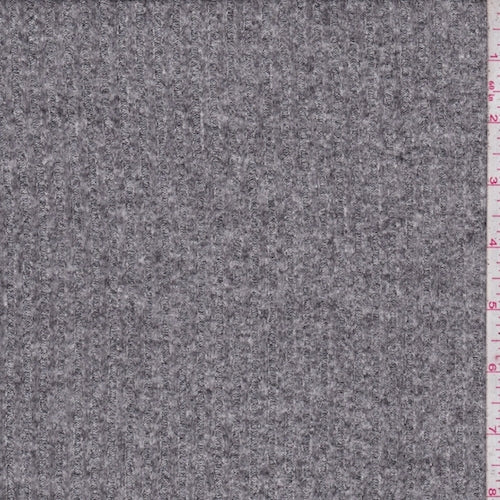 1 Yard Heather Grey Brushed Rib Knit Fabric Shirts Pajamas Activewear 56 Inches Width