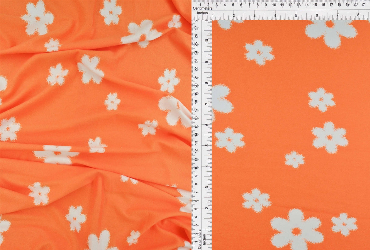 1 Yard Floral DTY Brushed Knit Fabric Soft Stretch 58/60 Inches Wide