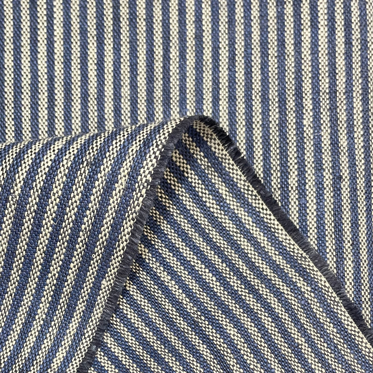 Pure Linen Yarn-Dyed Stripe Indigo
