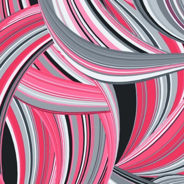 Printed Spandex Wave Line Geometric Fabric