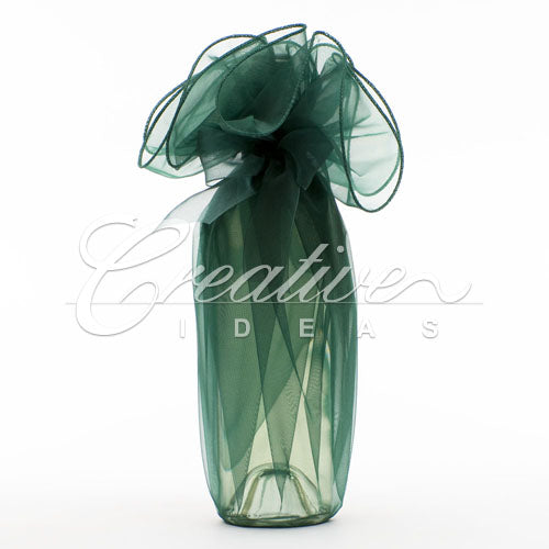 28" Round Solid Organza Wrap-Sold By A Dozen Pieces ( 6 Pieces/Inner Pack) (Hunter Green)