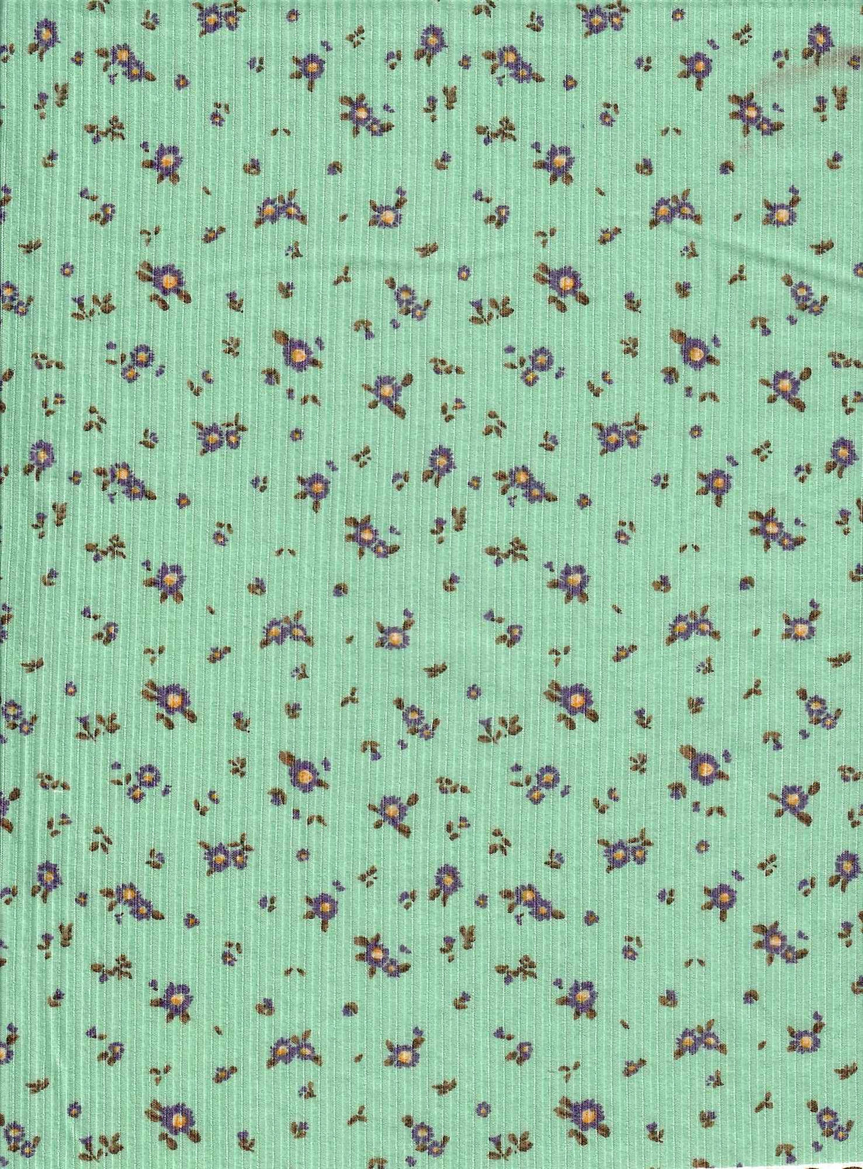 Rib Knit Ditsy Floral Stretch Fabric
