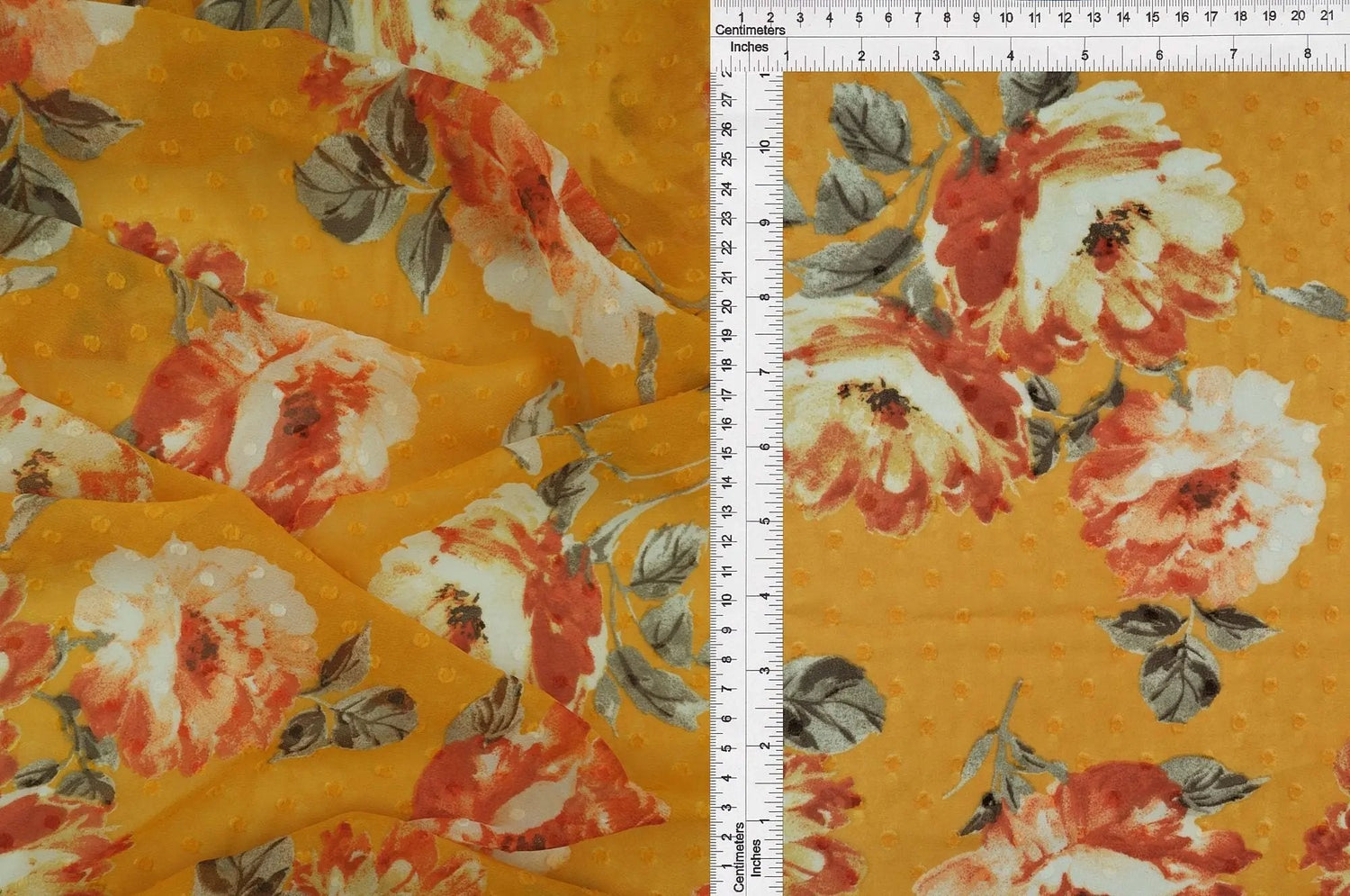 1 Yard Mango Cotton Blended Chiffon 57/58'' Wide Lightweight Semi Sheer Fabric