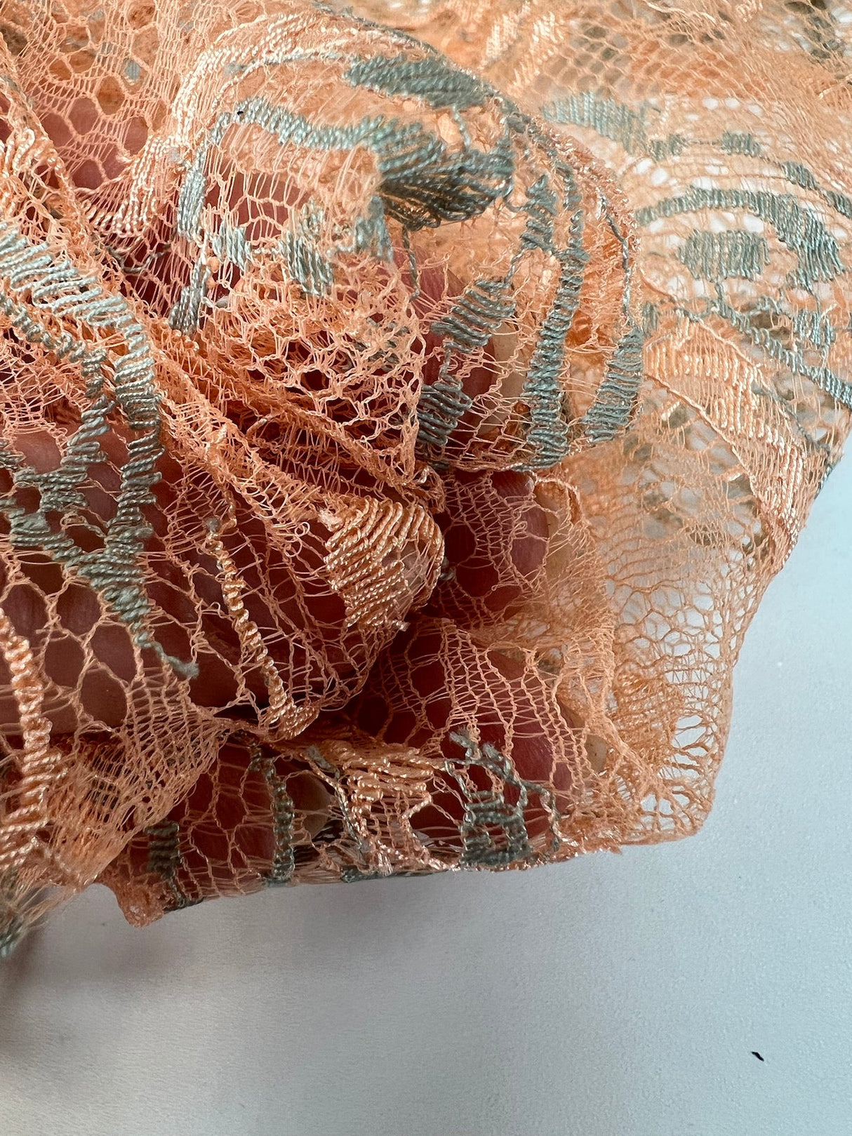 Viscose Lace Geometric Beige Blue Orange