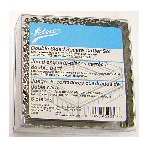Ateco 52530 Double-Sided Square Cutters, Set of 6