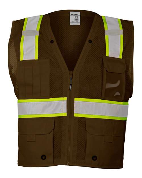 Kishigo Unisex EV Series Enhanced Visibility Multi-Pocket Mesh Vest