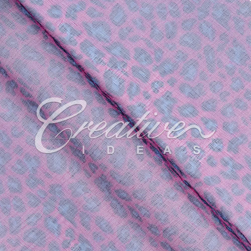 58" Organza Leopard Sheet - 3 Yards (Fuchsia/Turquoise)
