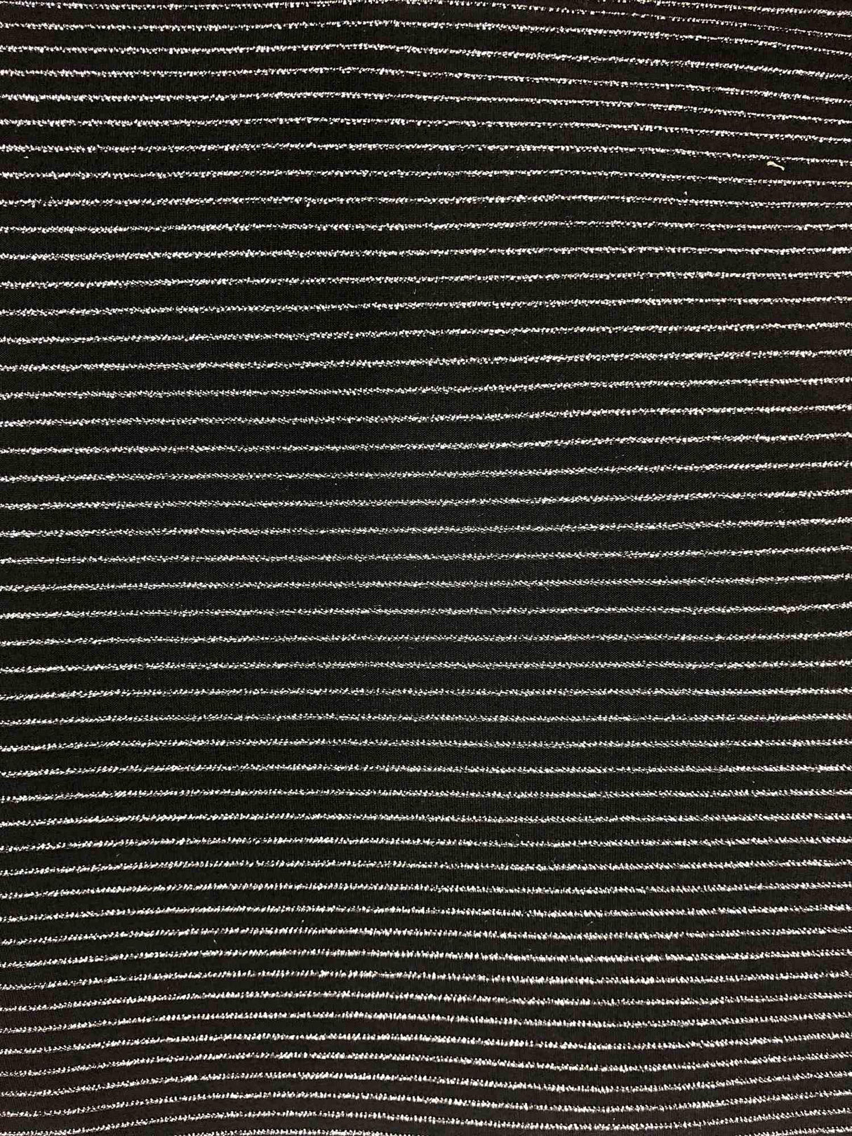 1 Yard Lurex Horizontal Stripe Knit Fabric 180 GSM, 58/60'' Wide Polyester Lurex Spandex Blend
