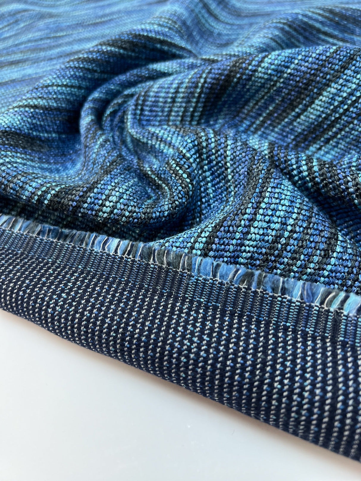 Viscose Cotton Woven Fabric Blue Abstract