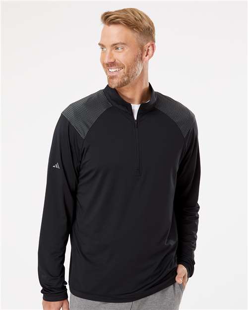 Men's Shoulder Stripe Quarter-Zip Pullover